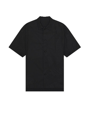 Sacai Floral Embroidered Patch Cotton Poplin Shirt in Black - White. Size 3 (also in 2).