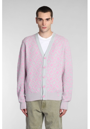Acne Studios Cardigan In Rose-Pink Wool
