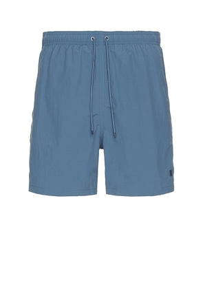 Norse Projects Hauge Recycled Nylon Swimmers Short in Blue. Size M, S, XL/1X.