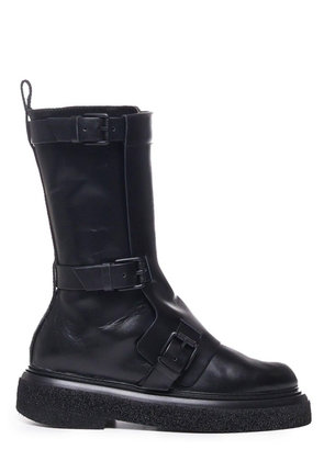 Max Mara Buckled Detailed Round Toe Boots
