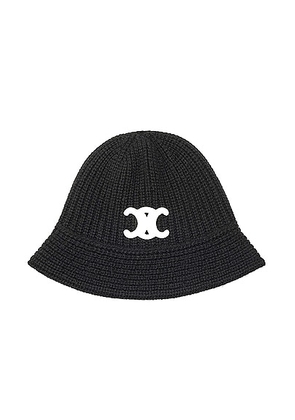 FWRD Boutique Celine Cloche Bucket Hat In Seamless Cashmere in Black - Black. Size all.