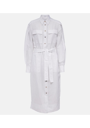 Brunello Cucinelli Striped cotton and silk-blend shirt dress