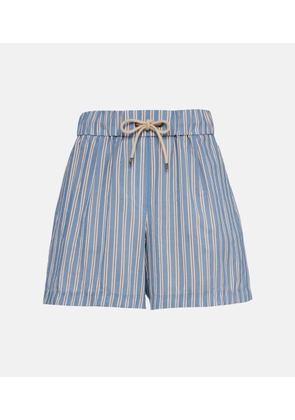 Brunello Cucinelli Striped cotton and silk shorts