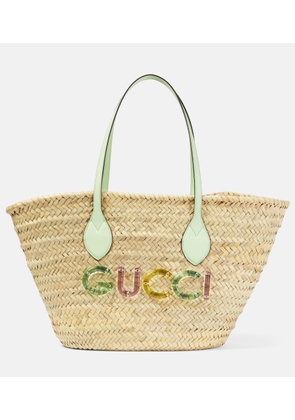 Gucci Small logo raffia basket bag