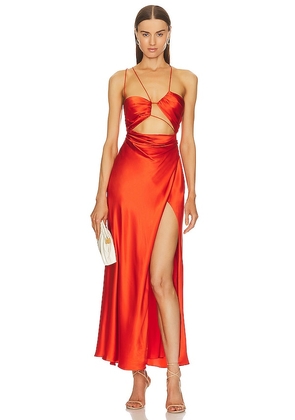 The Sei Asymmetrical Strappy Dress in Red. Size 6.