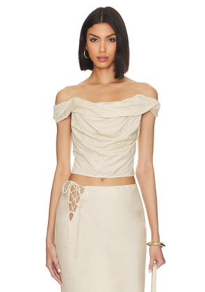 Song of Style Noa Top in Beige. Size S, XL.