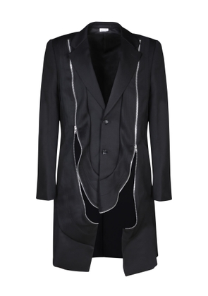 Comme Des Garçons Homme Plus Zip Details Black Coat