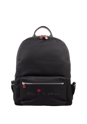 Kiton Black Nylon Backpack With Logo