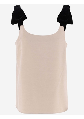 Chloé Wool And Silk Top With Bow Detail