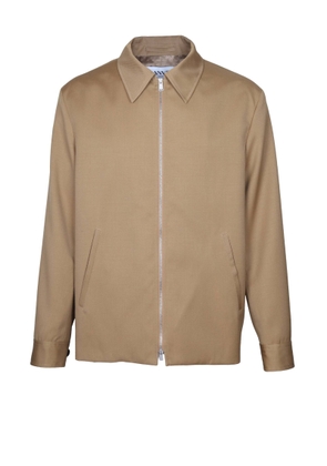 Lanvin Wool Jacket With Zip Desert Color