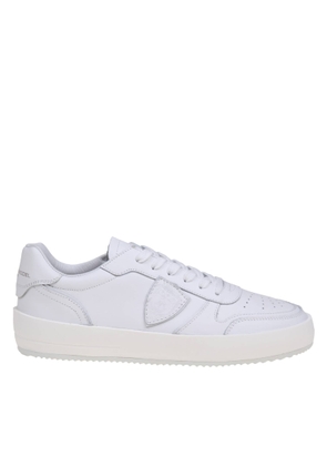 Philippe Model Nice Low White Leather Sneakers
