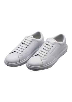 Armani Collezioni Leather Sneakers With Matching Box Sole And Lace Closure. Small Logo On The Tongue And Back