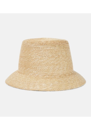 Saint Laurent Logo straw bucket hat