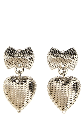 Alessandra Rich Metal Heart Earrings