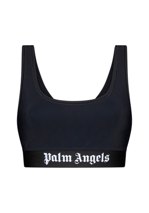 Palm Angels Black Sports Bra With White Logo
