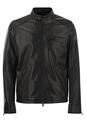 Hogan Leather Biker Jacket