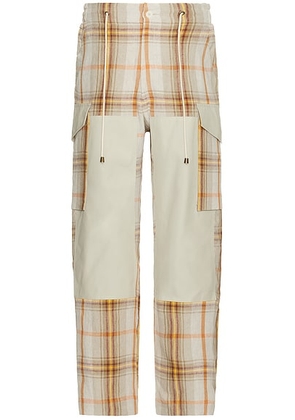 Nicholas Daley Cargo Pant in Summer Tartan - White. Size 30 (also in 32, 34).