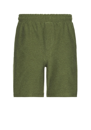 Beyond Yoga Take It Easy Short in Moss Green Heather - Green. Size L (also in M, S, XL/1X).