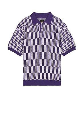 Needles Polo Sweater Arrow in Purple - Purple. Size L (also in M, S, XL/1X).