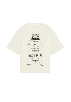 4SDESIGNS Woven T-Shirt in Off White - Cream. Size L (also in M, XL/1X).