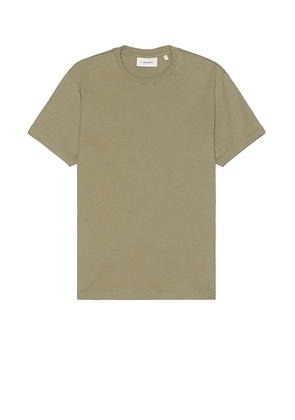 FRAME Duo Fold Tee in Dry Sage - Sage. Size L (also in S, XL/1X).