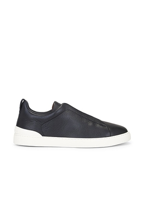 Zegna Triple Stitch Low Top Sneaker in Navy - Navy. Size 10 (also in 10.5, 12, 8, 8.5, 9, 9.5).
