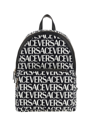 Versace Allover Logo Printed Zipped Backpack