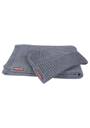 Dsquared2 Woven Ribbed Beanie & Scarf Set