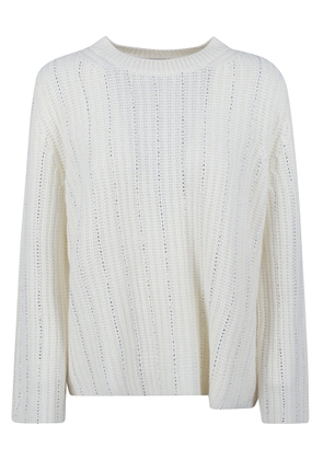 Allude Crystal Embellished Stripe Sweater