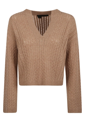360Cashmere V-Neck Cable-Knit Sweater