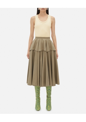 Bottega Veneta Wide Cotton Midi Skirt