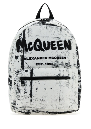 Alexander Mcqueen Graffiti Logo Printed Backpack