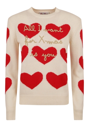 Mc2 Saint Barth Heart Motif Embroidered Trim Sweater