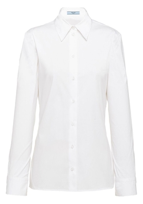 Prada triangle-logo poplin shirt - White