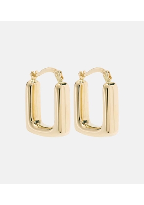 Stone and Strand Squared Off 14kt gold hoop earrings