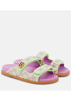 Gucci GG canvas crystal-embellished sandals