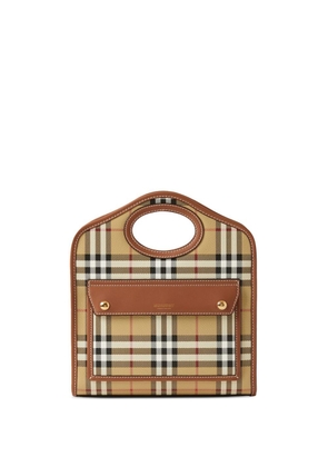 Burberry check-patterned mini tote bag - Neutrals