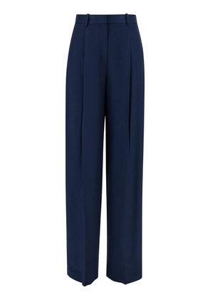 Theory Blue Pants With Pinces Detail At The Front In Viscose Woman