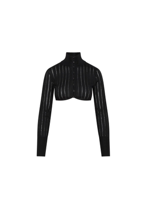 Alaia Long Sleeved Knitted Cropped Cardigan