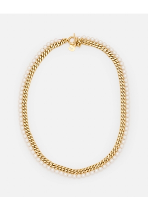 Sacai Pearl Chain Long Necklace