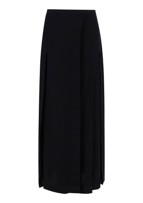 Totême Long Black Wrap Skirt In Viscose Woman