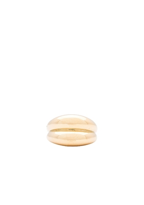 SHASHI Double Dome Ring in Metallic Gold. Size 6, 8.