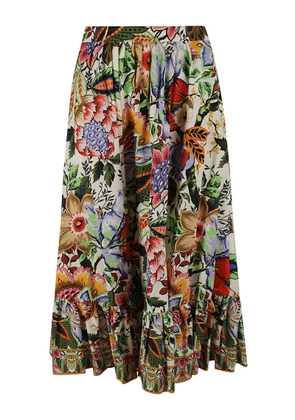 Etro Floral Print Flare Skirt