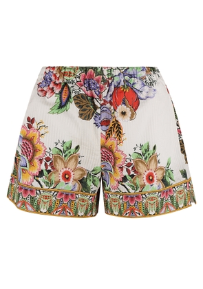 Etro Floral Print Elastic Waist Shorts