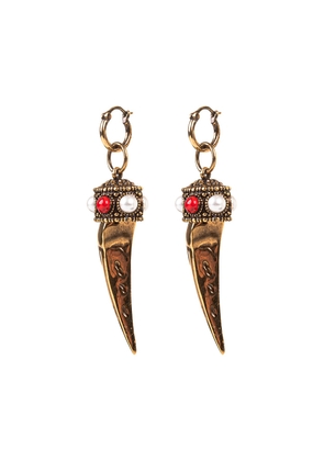 Roberto Cavalli Earrings With Tusk And Decoration