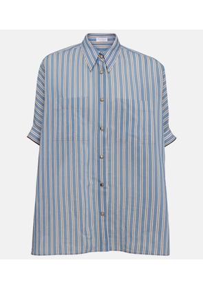 Brunello Cucinelli Oversized striped cotton and silk shirt