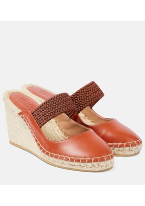 Malone Souliers Siena 70 leather espadrille wedges