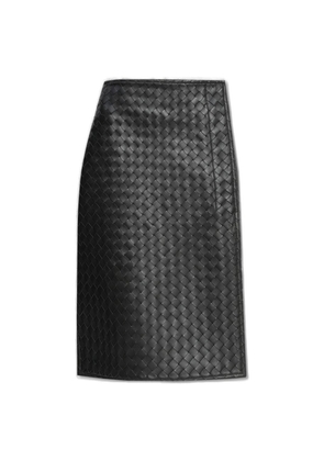 Bottega Veneta Crossed Leather Skirt