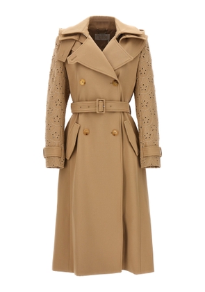 Chloé Embroidered Hooded Trench Coat