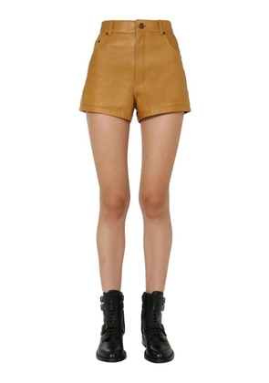 Saint Laurent High-Waisted Leather Shorts